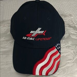 NWT- Air Lifeteam Dark Blue Ball Cap with American Flag